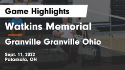 Watkins Memorial  vs Granville Granville Ohio Game Highlights - Sept. 11, 2022