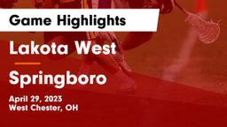 Lakota West  vs Springboro  Game Highlights - April 29, 2023