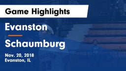 Evanston  vs Schaumburg  Game Highlights - Nov. 20, 2018