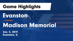 Evanston  vs Madison Memorial  Game Highlights - Jan. 5, 2019