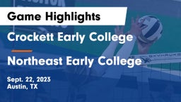 Crockett Early College  vs Northeast Early College  Game Highlights - Sept. 22, 2023