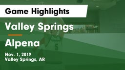 Valley Springs  vs Alpena  Game Highlights - Nov. 1, 2019