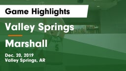Valley Springs  vs Marshall  Game Highlights - Dec. 20, 2019