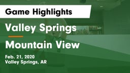 Valley Springs  vs Mountain View  Game Highlights - Feb. 21, 2020