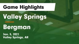 Valley Springs  vs Bergman   Game Highlights - Jan. 5, 2021