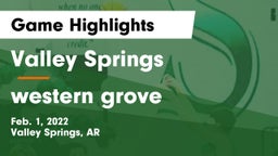Valley Springs  vs western grove Game Highlights - Feb. 1, 2022