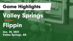 Valley Springs  vs Flippin   Game Highlights - Jan. 20, 2023