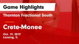 Thornton Fractional South  vs Crete-Monee  Game Highlights - Oct. 19, 2019