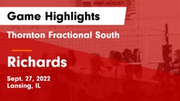 Thornton Fractional South  vs Richards  Game Highlights - Sept. 27, 2022