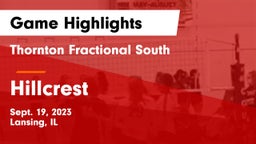 Thornton Fractional South  vs Hillcrest  Game Highlights - Sept. 19, 2023