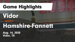 Vidor  vs Hamshire-Fannett Game Highlights - Aug. 14, 2020