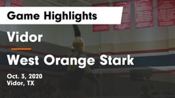 Vidor  vs West Orange Stark  Game Highlights - Oct. 3, 2020