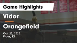 Vidor  vs Orangefield  Game Highlights - Oct. 20, 2020