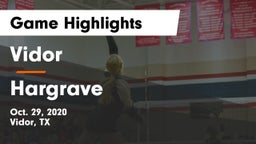 Vidor  vs Hargrave  Game Highlights - Oct. 29, 2020