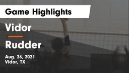 Vidor  vs Rudder  Game Highlights - Aug. 26, 2021