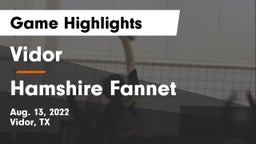 Vidor  vs Hamshire Fannet Game Highlights - Aug. 13, 2022