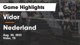 Vidor  vs Nederland  Game Highlights - Aug. 30, 2022