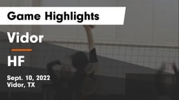 Vidor  vs HF Game Highlights - Sept. 10, 2022