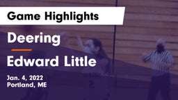 Deering  vs Edward Little  Game Highlights - Jan. 4, 2022