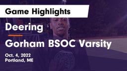 Deering  vs Gorham  BSOC Varsity Game Highlights - Oct. 4, 2022