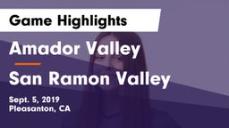 Amador Valley  vs San Ramon Valley  Game Highlights - Sept. 5, 2019