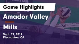 Amador Valley  vs Mills  Game Highlights - Sept. 21, 2019