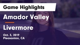 Amador Valley  vs Livermore  Game Highlights - Oct. 3, 2019