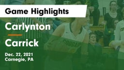 Carlynton  vs Carrick Game Highlights - Dec. 22, 2021