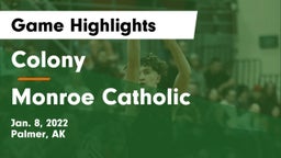 Colony  vs Monroe Catholic  Game Highlights - Jan. 8, 2022