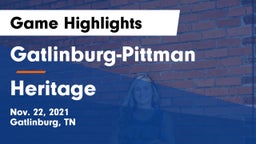 Gatlinburg-Pittman  vs Heritage  Game Highlights - Nov. 22, 2021