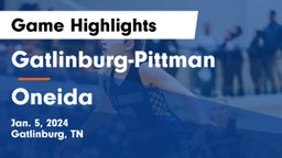 Gatlinburg-Pittman  vs Oneida  Game Highlights - Jan. 5, 2024