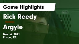 Rick Reedy  vs Argyle  Game Highlights - Nov. 6, 2021
