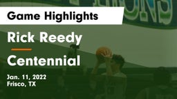 Rick Reedy  vs Centennial  Game Highlights - Jan. 11, 2022