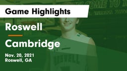 Roswell  vs Cambridge  Game Highlights - Nov. 20, 2021