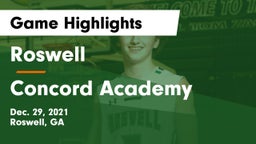 Roswell  vs Concord Academy Game Highlights - Dec. 29, 2021