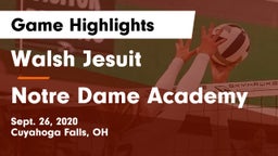Walsh Jesuit  vs Notre Dame Academy  Game Highlights - Sept. 26, 2020