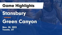 Stansbury  vs Green Canyon  Game Highlights - Nov. 30, 2023