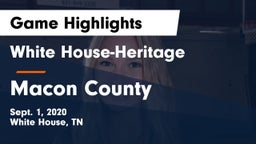 White House-Heritage  vs Macon County Game Highlights - Sept. 1, 2020