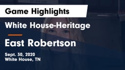 White House-Heritage  vs East Robertson  Game Highlights - Sept. 30, 2020
