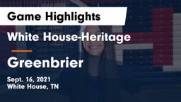 White House-Heritage  vs Greenbrier  Game Highlights - Sept. 16, 2021