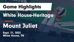 White House-Heritage  vs Mount Juliet  Game Highlights - Sept. 21, 2022