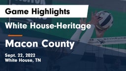 White House-Heritage  vs Macon County  Game Highlights - Sept. 22, 2022