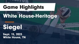 White House-Heritage  vs Siegel  Game Highlights - Sept. 15, 2023