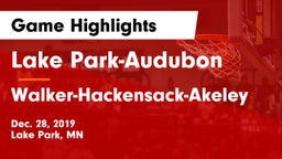 Lake Park-Audubon  vs Walker-Hackensack-Akeley  Game Highlights - Dec. 28, 2019