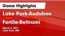 Lake Park-Audubon  vs Fertile-Beltrami  Game Highlights - March 4, 2021
