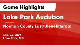 Lake Park Audubon  vs Norman County East/Ulen-Hitterdal Game Highlights - Jan. 23, 2022