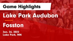 Lake Park Audubon  vs Fosston  Game Highlights - Jan. 26, 2022