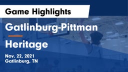 Gatlinburg-Pittman  vs Heritage  Game Highlights - Nov. 22, 2021