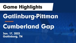 Gatlinburg-Pittman  vs Cumberland Gap  Game Highlights - Jan. 17, 2023