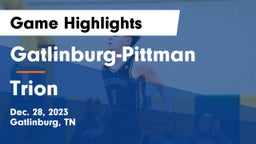Gatlinburg-Pittman  vs Trion  Game Highlights - Dec. 28, 2023